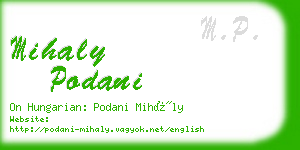 mihaly podani business card